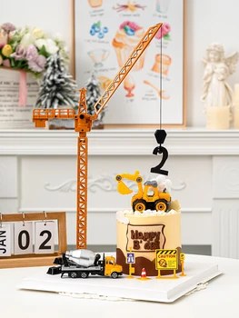 Инженерная машина Экскаватор Тортопперы Кран Трактор Декор для торта Украшение для дня рождения мальчика Детский душ