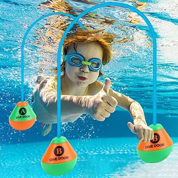 2 Шт Веревочная игрушка для подводной двери многоразового использования, забавные игровые приспособления для плавания, кольца для подводной двери для взрослых и детей, водные виды спорта, кольца для плавания, вода в бассейне Через кольца