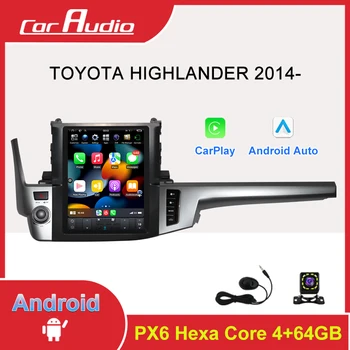 Автомобильный Видеоплеер Android для TOYOTA HIGHLANDER 2014- 12,1-дюймовый Сенсорный экран Tesla в приборной панели, GPS-навигация с Carplay Auto Stere