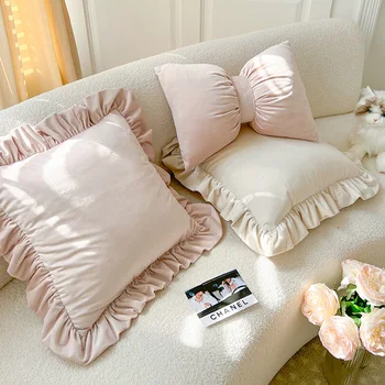 Протектор Эстетической подушки для дивана, Прямоугольные подушки Kawaii для стульев, Современная гостиная, Белые украшения для дома Almofadas