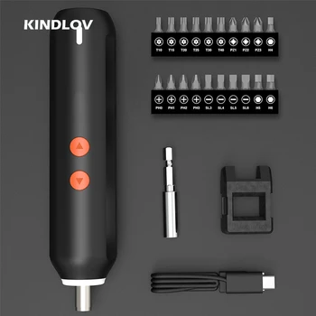 Набор электрических отверток KINDLOV с высоким крутящим моментом, Прямая ручка со светодиодной подсветкой, наборы перезаряжаемых отверток, электроинструменты для ремонта.