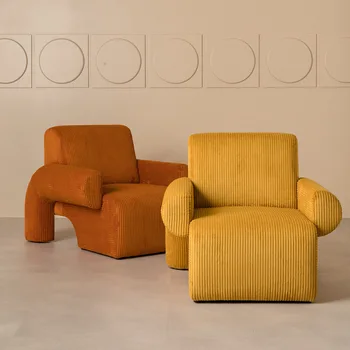 Скандинавский креативный диван для одного человека, легкая роскошь, простой современный стиль ins, повседневная бархатная ткань в стиле ретро, ленивый диван