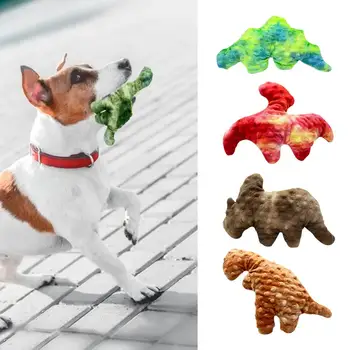 Игрушка для жевания домашних животных, собака в форме динозавра, Скрипучая игрушка, устойчивая к укусам, Чистка зубов, Мягкая плюшевая игрушка для домашних животных