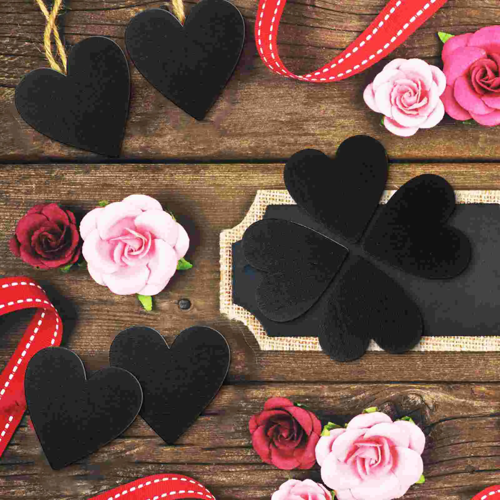 20 шт. Классная доска в форме сердца, Декоративные Сердечки, Деревянные диски для рукоделия с мелкой отделкой 