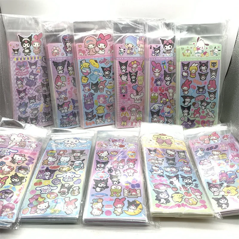 200шт Смешанные Мультяшные Наклейки Sanrio Cute Hello Kitty Cinnamoroll Kuromi My Melody Водонепроницаемые Наклейки для Детских Игрушек - 0