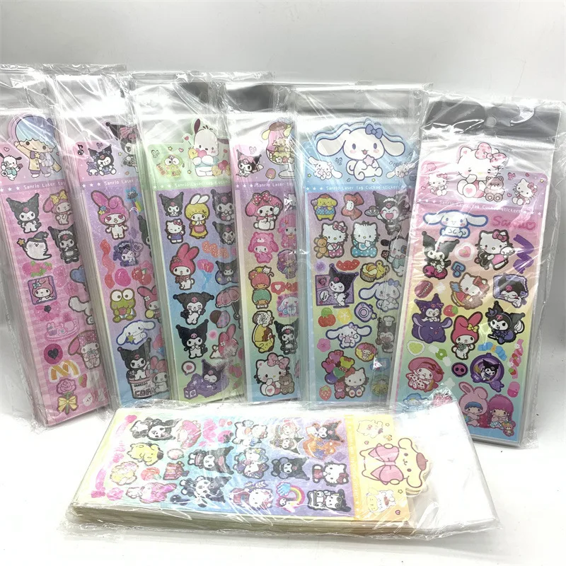 200шт Смешанные Мультяшные Наклейки Sanrio Cute Hello Kitty Cinnamoroll Kuromi My Melody Водонепроницаемые Наклейки для Детских Игрушек - 1