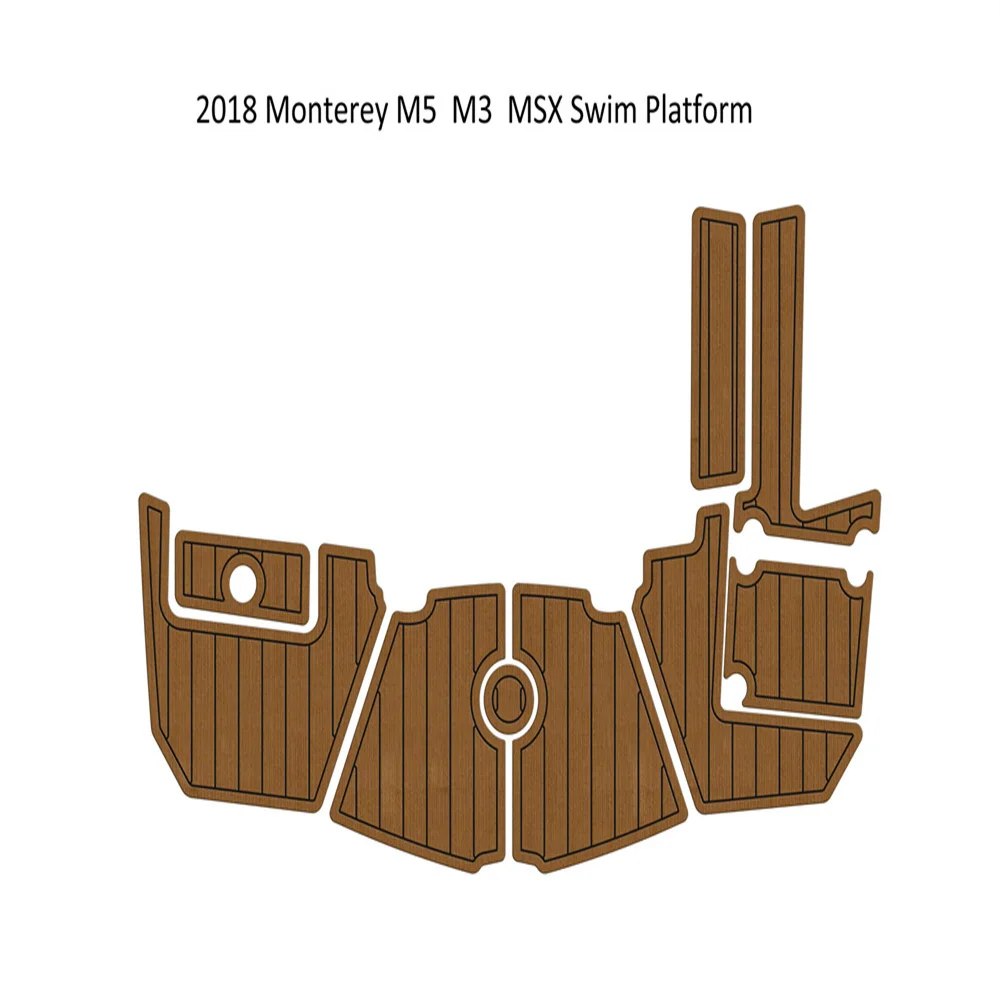 2018 Monterey M5 M3 MSX Swim Platfrom Step Pad Лодка EVA Пена Палуба Из Тикового Дерева Напольный Коврик С Подкладкой Самоклеящийся SeaDek Gatorstep Style - 0