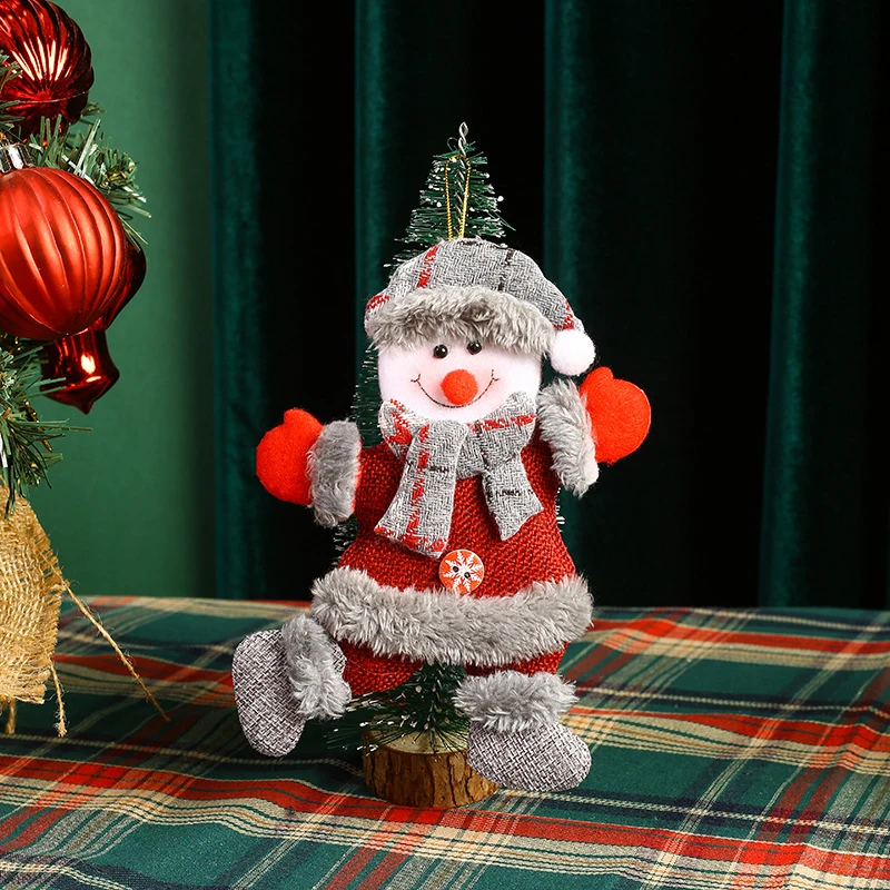2024 Новогодние Рождественские Украшения DIY Рождественский Подарок Санта Клаус Снеговик Дерево Кулон Кукла Повесить Украшения для Дома Noel Natal - 1