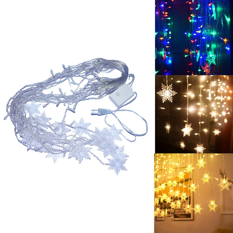 96 светодиодных гирлянд в виде снежинок, украшение в виде снежной феи, украшение для дома на Рождество, Хэллоуин, Новый год, EU Plug-A - 3