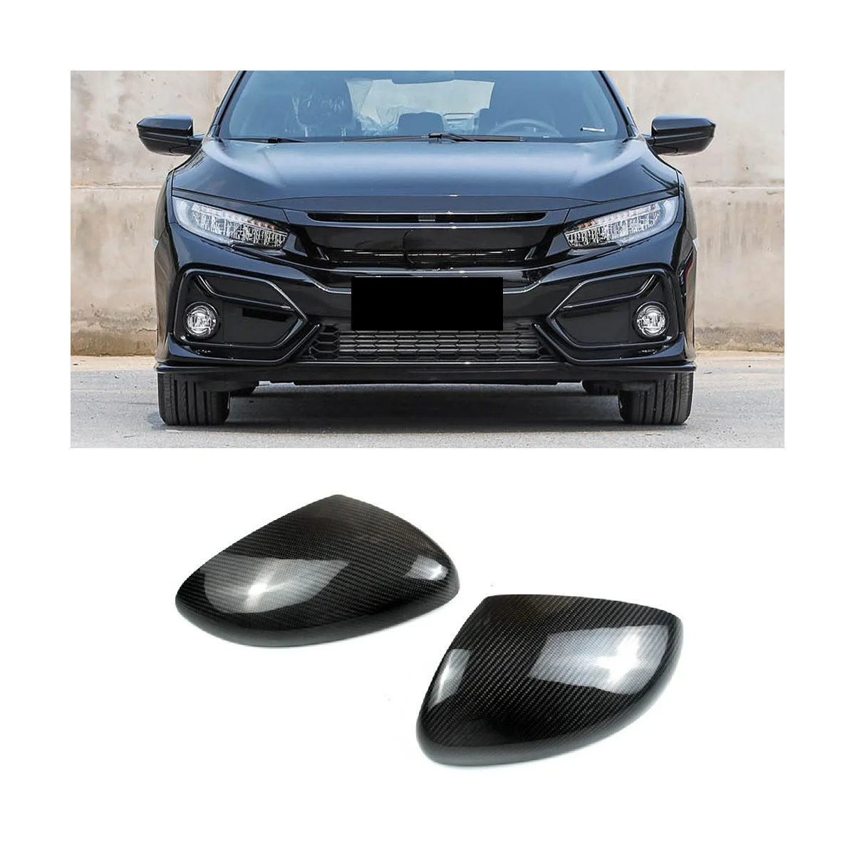 Автомобильная Накладка на Боковое Зеркало Заднего Вида из Настоящего Углеродного Волокна Для Honda 11Th Generation Civic 2022-2023 - 1