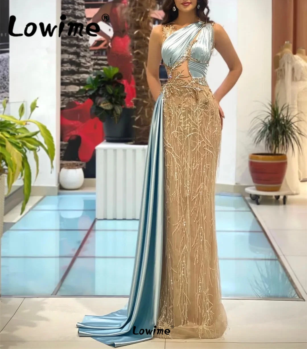 Арабские женские вечерние платья с бисером и кисточками, Элегантные вечерние платья с кристаллами, Длинные вечерние платья, платье для выпускного вечера, Robes De Soirée - 0