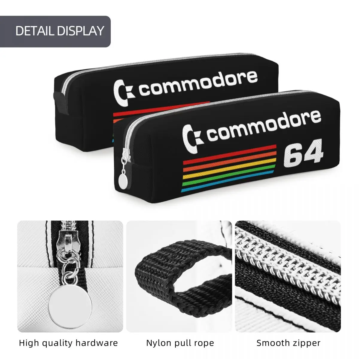 Винтажные компьютерные пеналы Commodore 64, клавиатура, чехол для карандашей, ручка для девочек, мальчиков, большая сумка, школьные принадлежности, подарки, аксессуары - 4