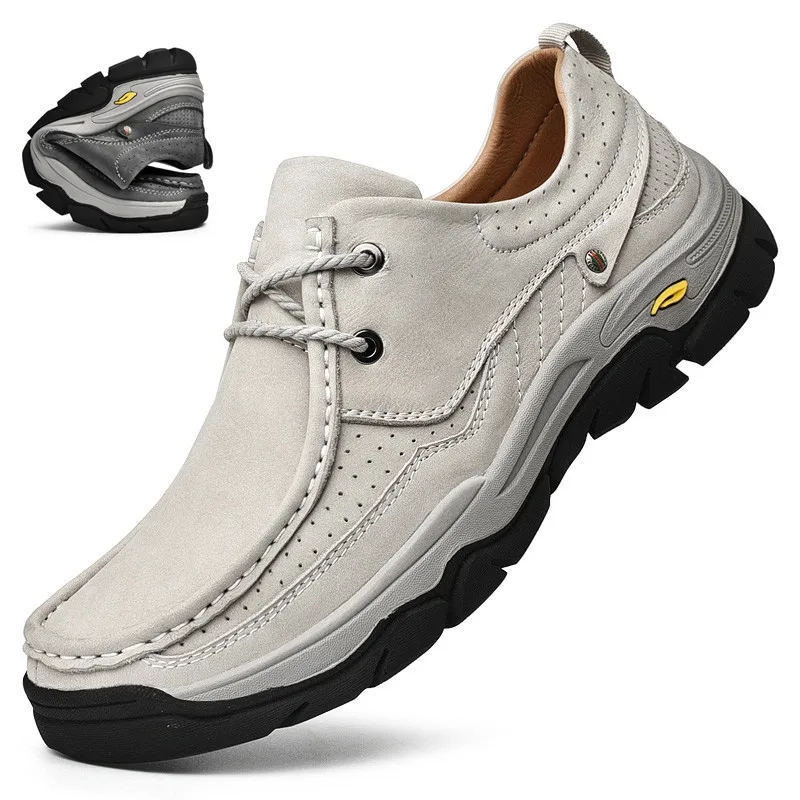 Высококачественная мужская обувь из натуральной Кожи, Весенне-осенняя Модная Обувь, Мужская Уличная Дизайнерская обувь, Мужская Походная Мужская Повседневная Обувь - 1