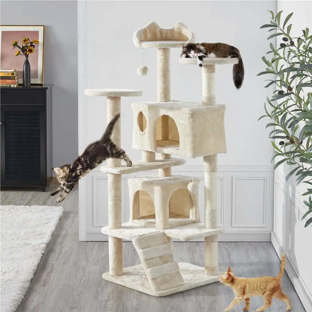 Высота кондоминиума Cat Tree Tower с когтеточкой, бежевый - 1