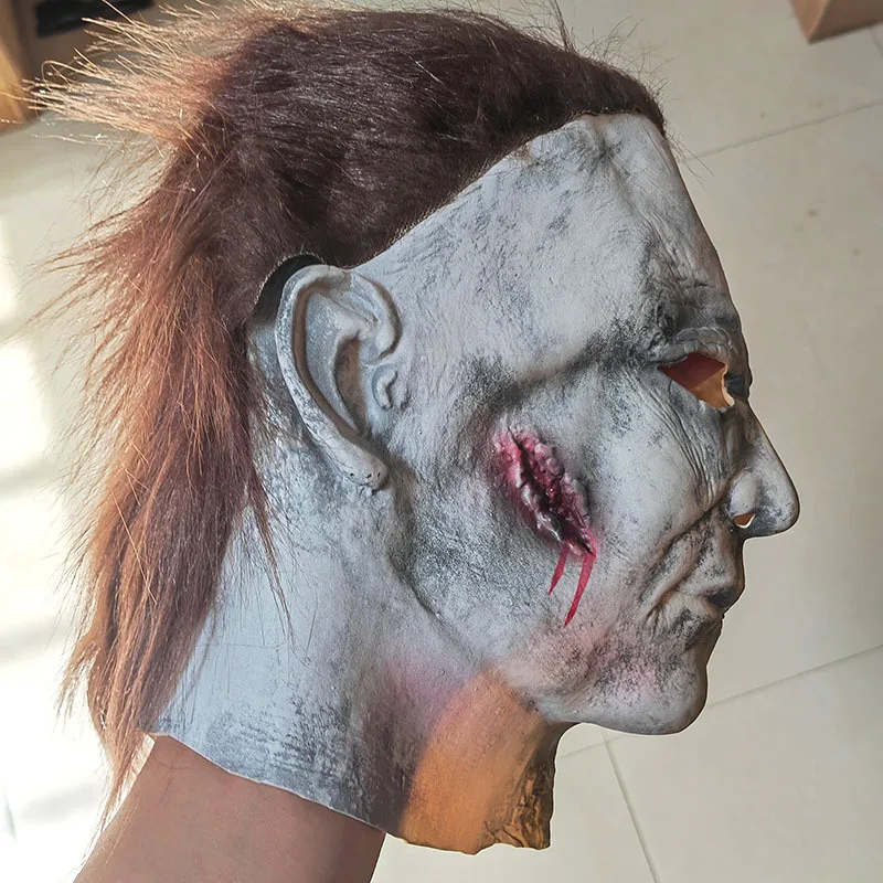 Головной убор террора, Основная маска на Хэллоуин, Латексная маска, украшения на Хэллоуин для домашней ужасной вечеринки - 3