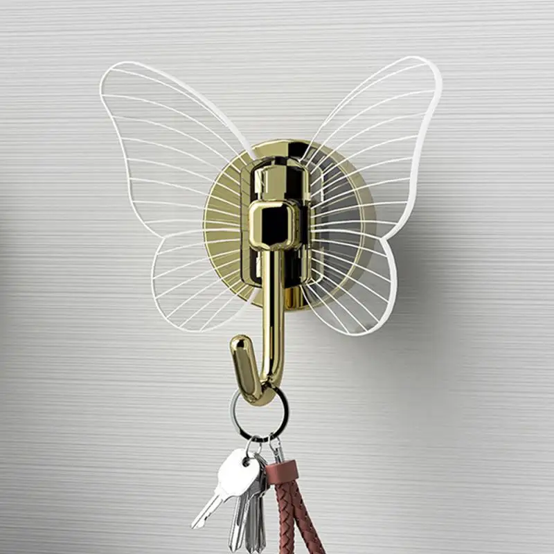 Креативный легкий Роскошный Прочный клейкий крючок в форме бабочки, без перфорации, настенный крючок для одежды, крючок для хранения в ванной комнате - 1