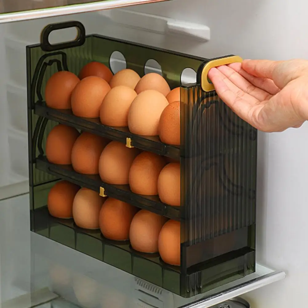 Лоток для яиц Многофункциональный ящик для хранения яиц Компактный холодильник Прозрачный ящик для хранения яиц Кухонные принадлежности - 5