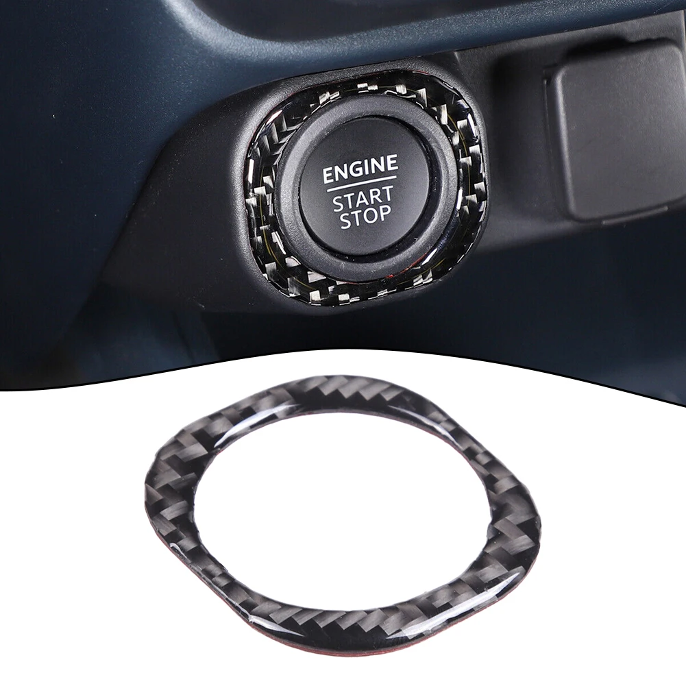 Накладное кольцо, Кнопка зажигания, 1шт, 2022 + Аксессуары, Накладка кольца двигателя из углеродного волокна для Ford Maverick Спереди, Абсолютно новый - 3