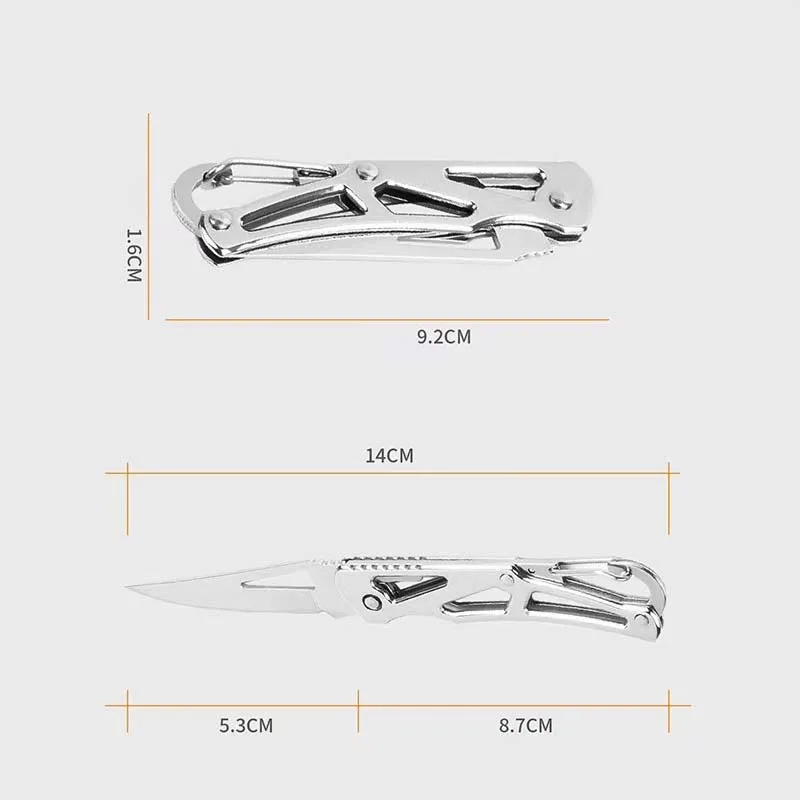 Нож в форме лезвия из нержавеющей стали Походный нож для самообороны в чрезвычайных ситуациях EDC Инструмент Складной Портативный нож для ключей - 4