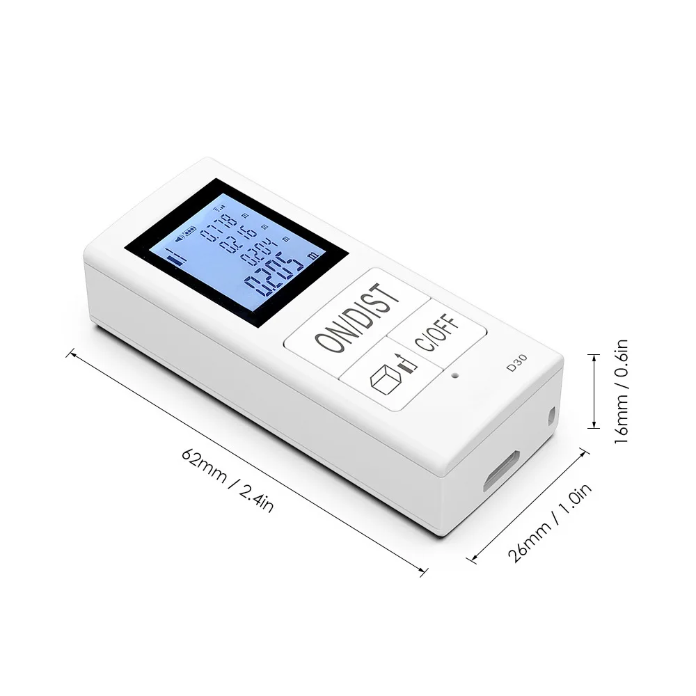 Портативный интеллектуальный Зарядный Дальномер, Мини-умный Дальномер, Цифровой Дальномер, USB-перезаряжаемый лазер - 2