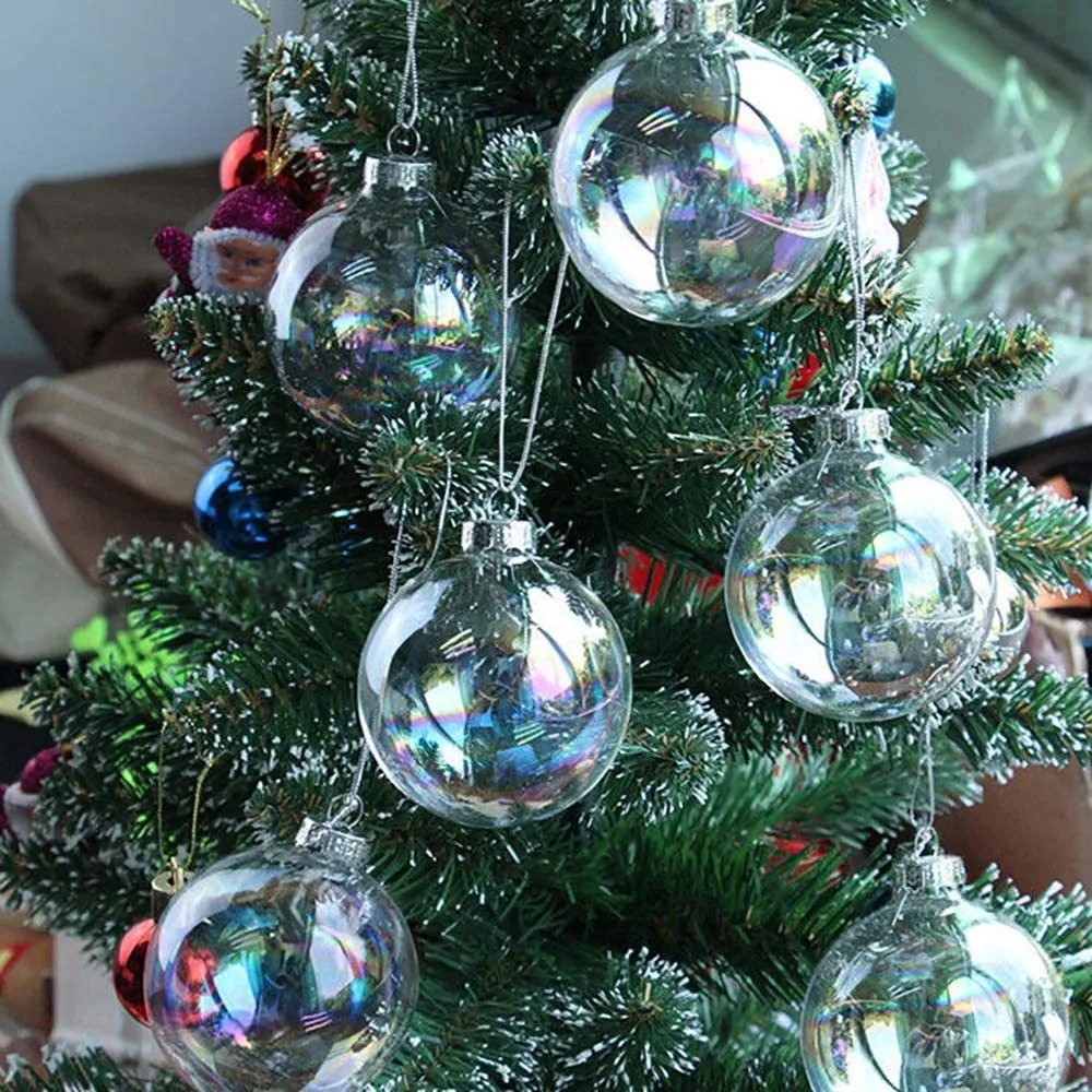 Рождественский прозрачный шар, пластиковая Рождественская елка, открытая коробка с шариками, Рождественские елки, украшение из безделушек, подарок для вечеринки navidad - 5