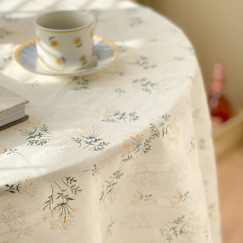 Скатерть для маленького круглого стола Фото на день рождения Белая Японская скатерть для чайного стола в общежитии - 4