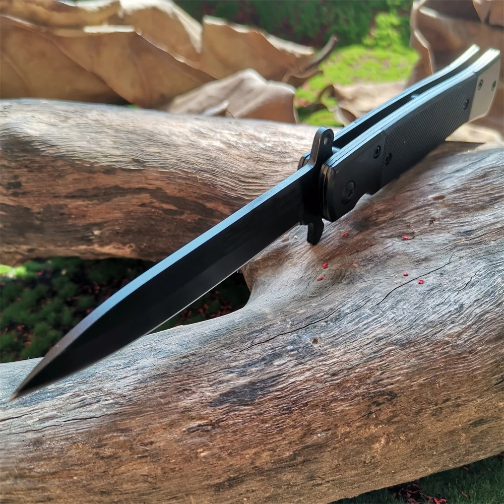 Тактический нож с рукояткой G10 - идеально подходит для кемпинга на открытом воздухе, выживания и путешествий - Острый и портативный складной нож - 2