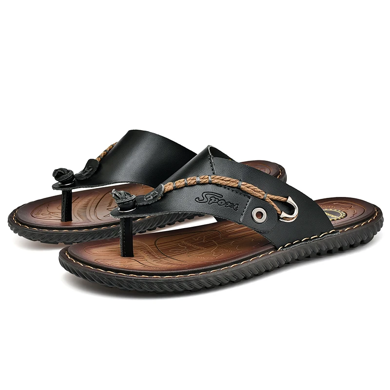 Шлепанцы роскошного бренда, Мягкие удобные тапочки из микрофибры, пляжные тапочки, летняя обувь для мужчин, размер 47 - 1