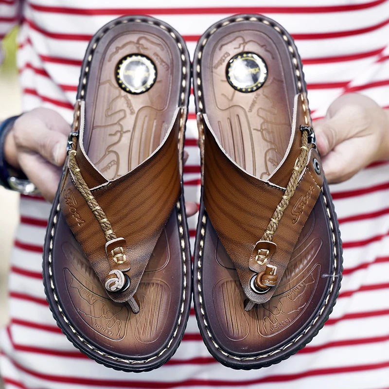 Шлепанцы роскошного бренда, Мягкие удобные тапочки из микрофибры, пляжные тапочки, летняя обувь для мужчин, размер 47 - 2