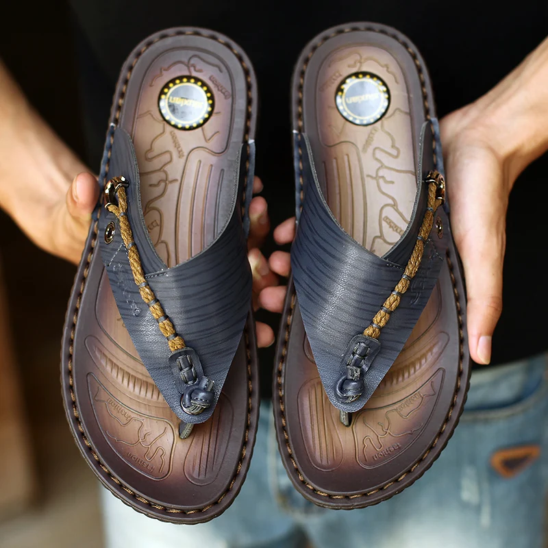 Шлепанцы роскошного бренда, Мягкие удобные тапочки из микрофибры, пляжные тапочки, летняя обувь для мужчин, размер 47 - 5