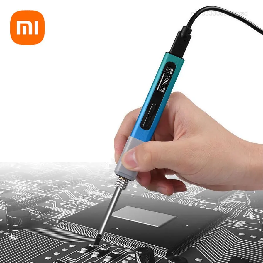 Электрический Паяльник Xiaomi Mini Мощностью 65 Вт с OLED-дисплеем, Регулируемый По температуре Умный Электронный Паяльник, Набор Сварочных Инструментов - 0